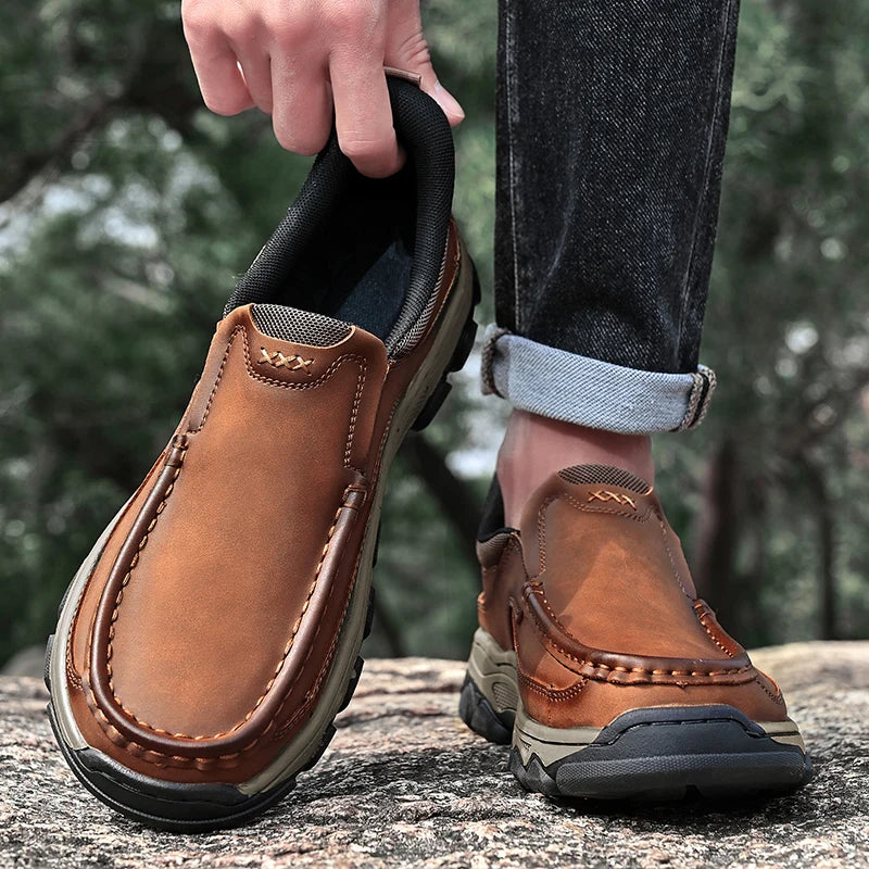 Men's Casual Shoes Cowhide Loafers Slip-On