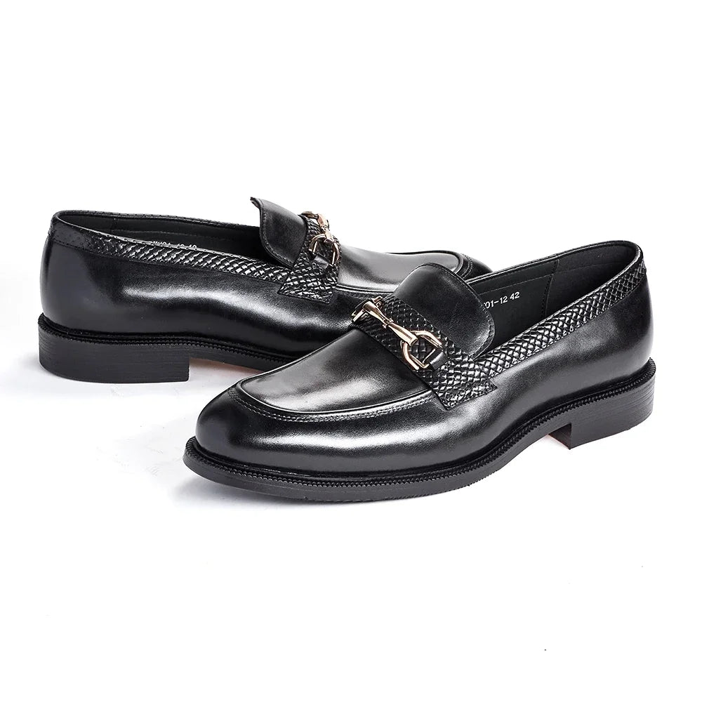 Handmade Men's Casual Leather Shoes New Style Slip-On Low Heel Business Fashion Cowhide First Layer Comfortable Men's Footwear