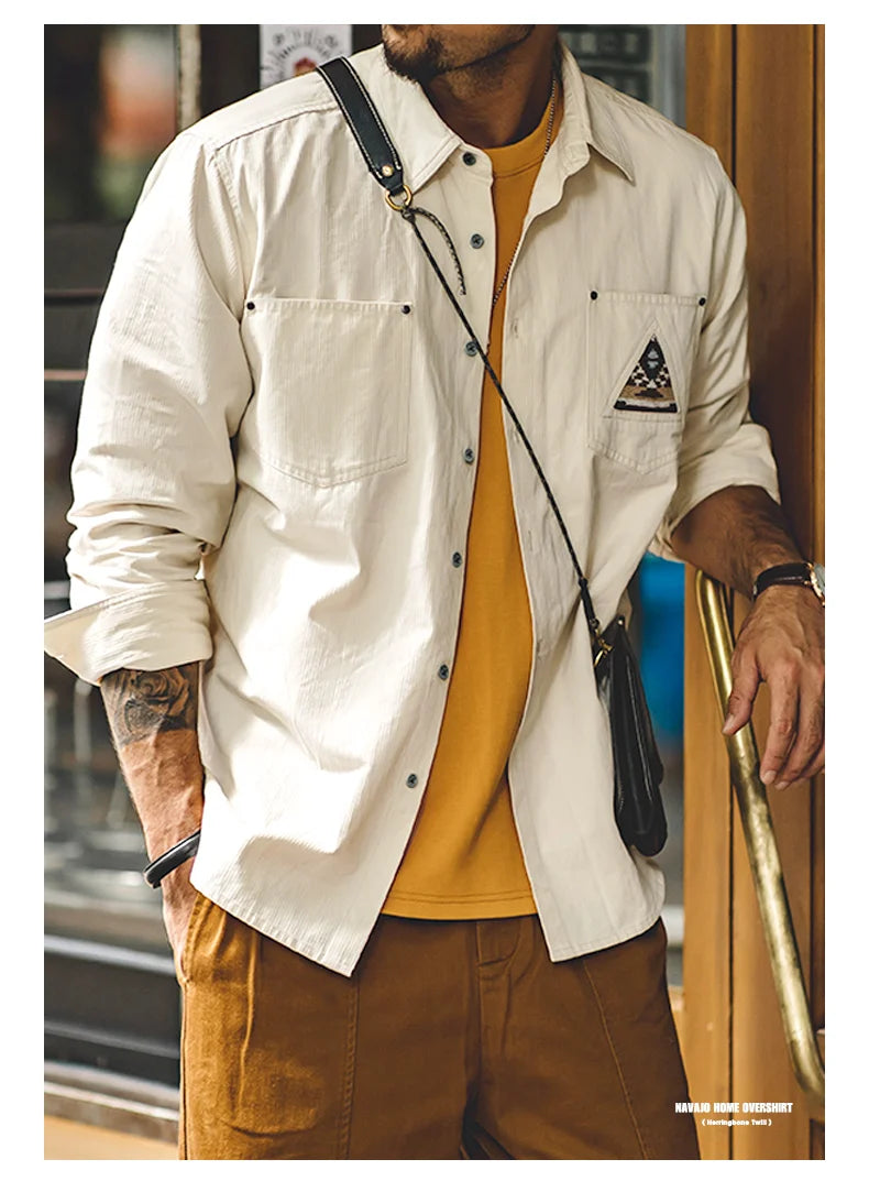 Maden Navajo Totem Print Long Sleeve Shirt