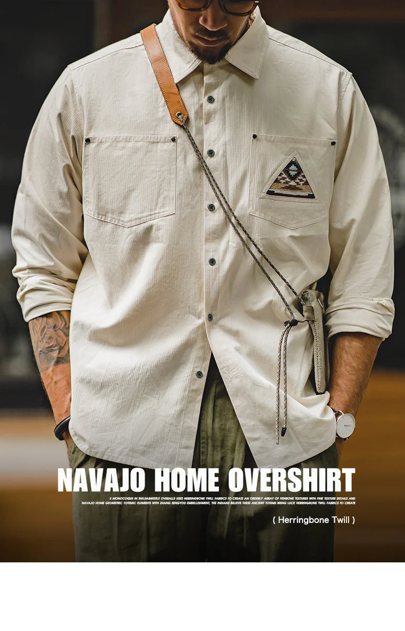 Maden Navajo Totem Print Long Sleeve Shirt