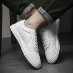 Men's Leather Casual Shoes, Vulcanized Footwear
