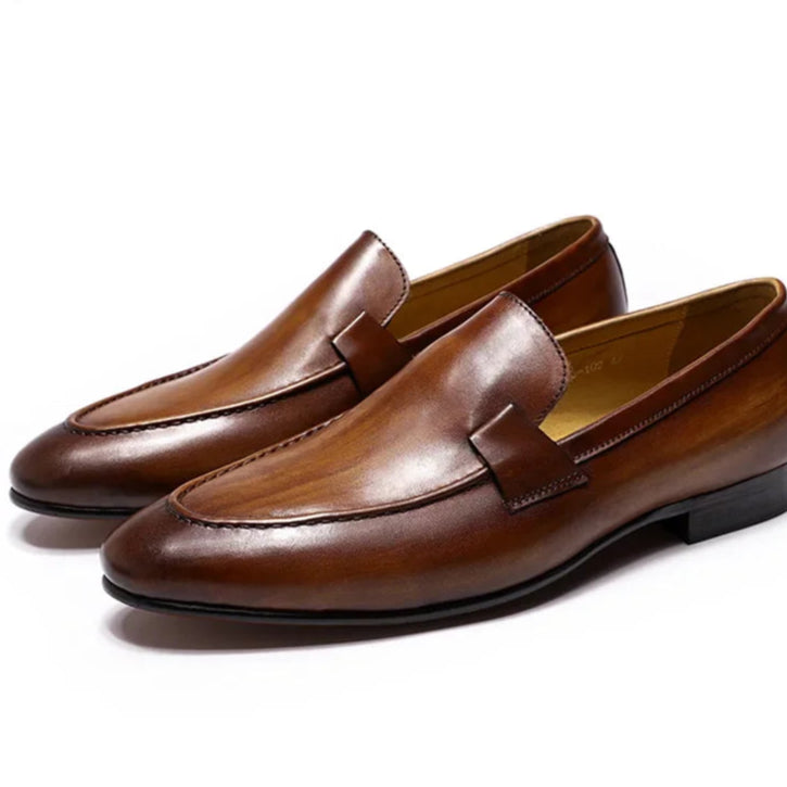 FELIX CHU Designer Fashion Mens Loafers Leather Handmade Black Brown Casual Business Dress Shoes Party Wedding Men's Footwear