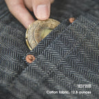 Maden Men's Vintage Gray Vertical Stripe Jeans 12.8OZ Mid-rise Straight Pants Amekaji Tapered Jeans Male Autumn Cotton Pants