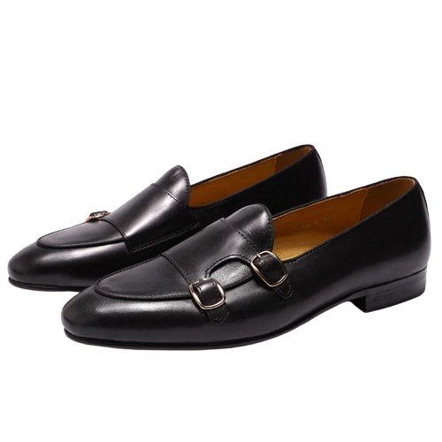 Genuine Leather Monk Strap Loafers