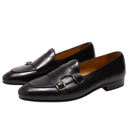 Genuine Leather Monk Strap Loafers