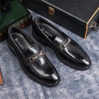 Handmade Men's Casual Leather Shoes New Style Slip-On Low Heel Business Fashion Cowhide First Layer Comfortable Men's Footwear