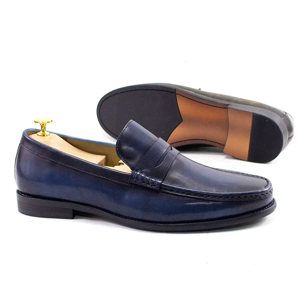 Luxury Genuine Leather Men's Penny Loafers Casual Office Business Dress Shoes Fashion Party Wedding Formal Male Footwear