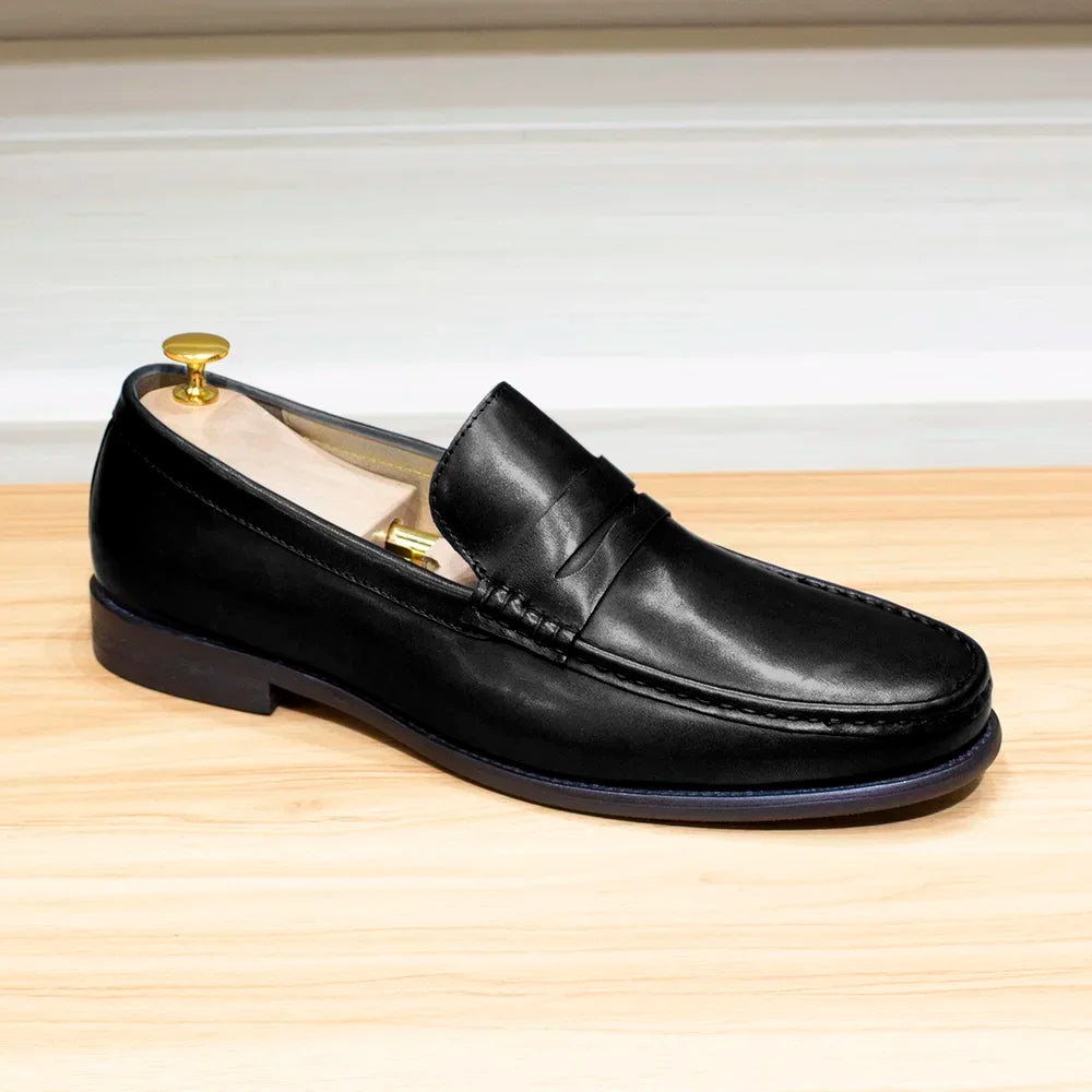 Luxury Genuine Leather Men's Penny Loafers Casual Office Business Dress Shoes Fashion Party Wedding Formal Male Footwear