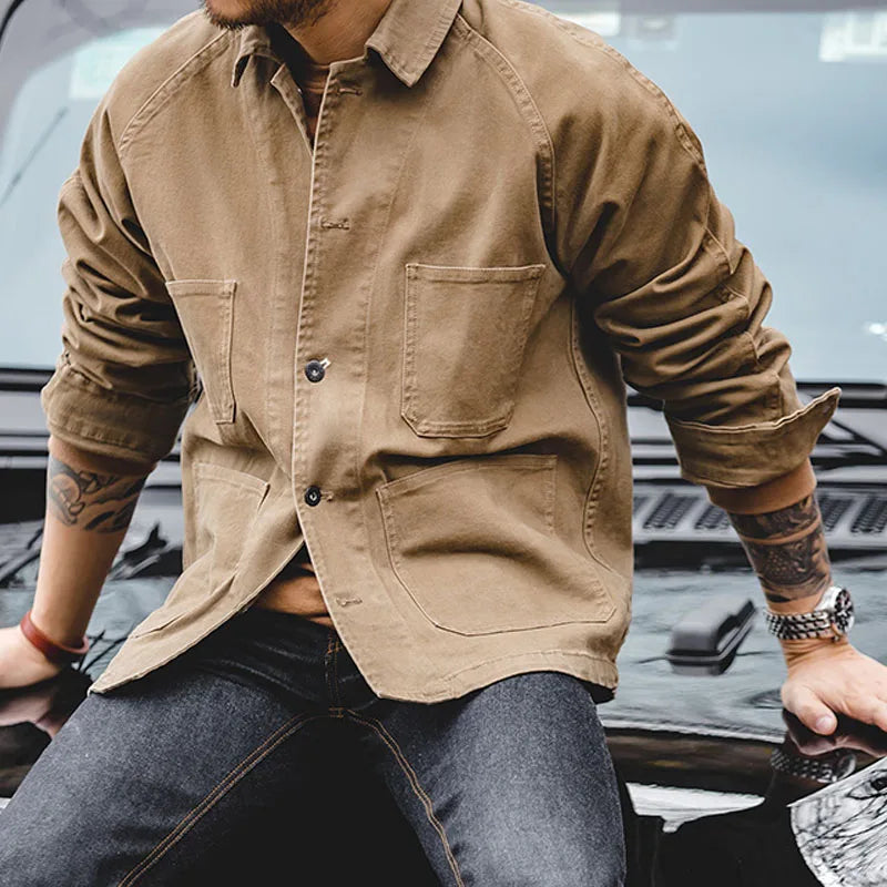 Maden Men's Casual 4-Pocket Jacket