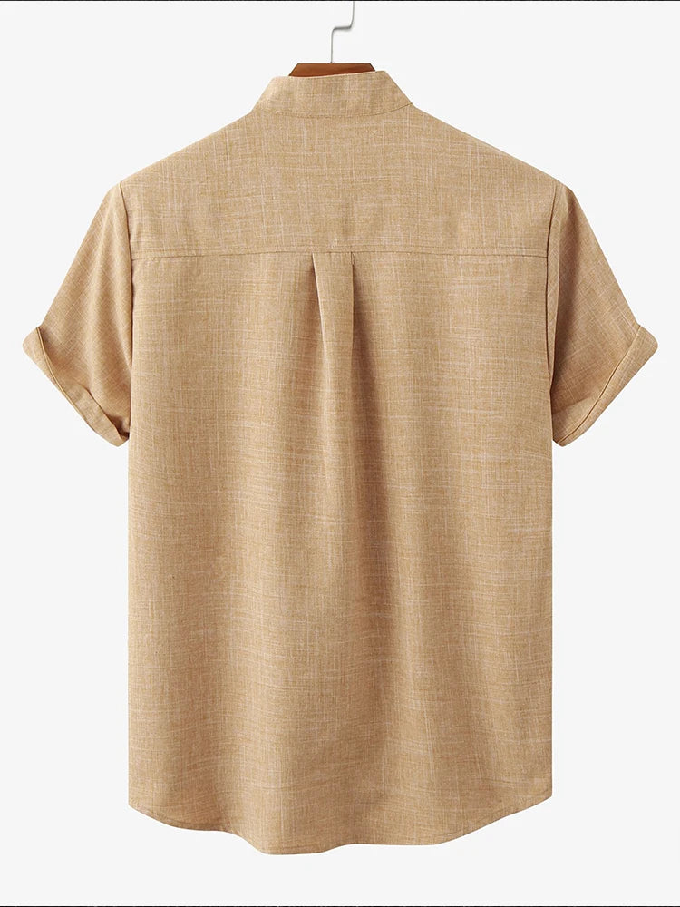 Men's Casual Cotton and Linen T-Shirt