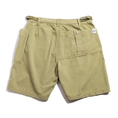 Maden Vintage P37 Cotton Cargo Shorts Men's Summer Solid Color Adjustable Waist Shorts Straight Leg Military Style Casual Bottom