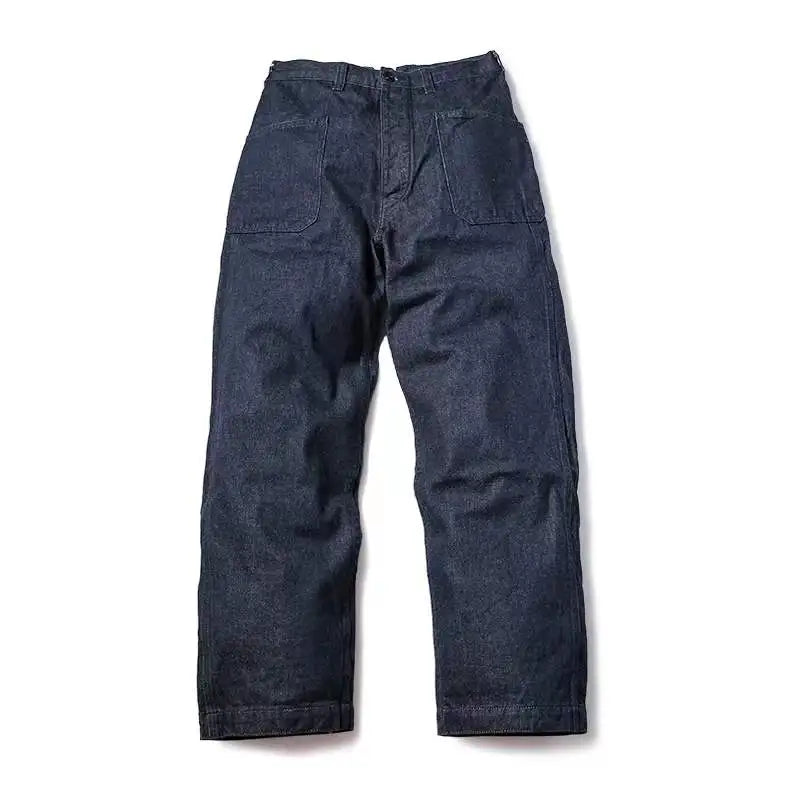 Bronson Naval 1917 1st Fatigue Dungaree Trousers 10.5oz Selvage Denim Jean Deck Pant