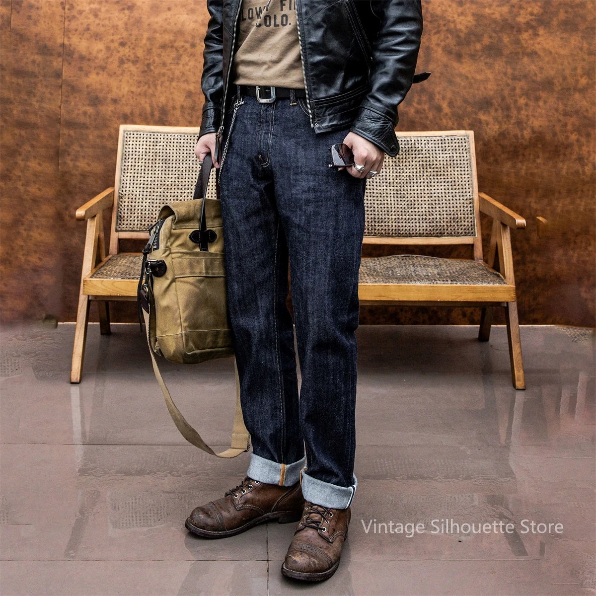 Red Tornado 11.5oz Selvedge Denim Jeans SD107-0002 Slim Straight Fit Summer Amekaji Pants Men