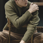 Vintage Gray Sweater, Chunky Knit Pullover, Round Neck