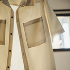 Maden Casual Oversize Drape No-iron Shirt with Pocket Textured Silhouette Short-sleeved Shirt for Men's Summer Tops