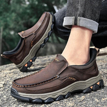 Men's Casual Shoes Cowhide Loafers Slip-On