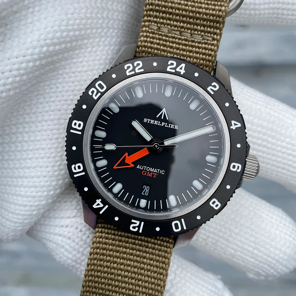 Superluminous Steel Bezel Wristwatch, Waterproof