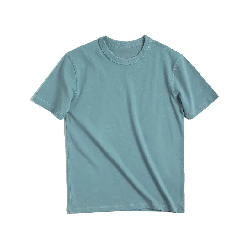 Maden Men's Vintage Heavyweight 300g T-Shirt Solid Color 100% Cotton Crewneck T-shirts White Classic Unisex Short Sleeve Tees