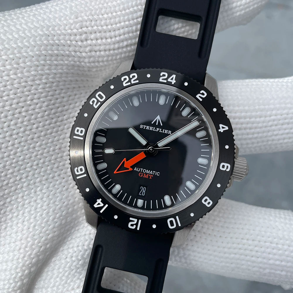 Superluminous Steel Bezel Wristwatch, Waterproof