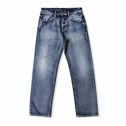 Red Tornado Men's Light Wash Jeans Ice Blue 14.5oz Selvage Denim Pants Straight Leg