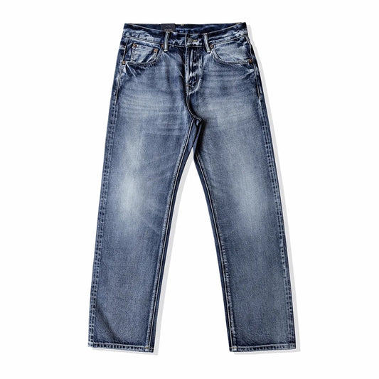 Red Tornado Men's Light Wash Jeans Ice Blue 14.5oz Selvage Denim Pants Straight Leg
