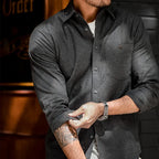 Maden 2023 Autumn Winter Casual Flannel Cotton Shirts Grey Business Long-sleeved Plain Shirt Men's Brand Social Formal Blouses