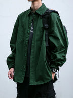 Japanese Streetwear High Quality Cargo Shirts For Men Vintage Casual Long Sleeve Spring Autumn Harajuku Thin Coat Mens Clothing