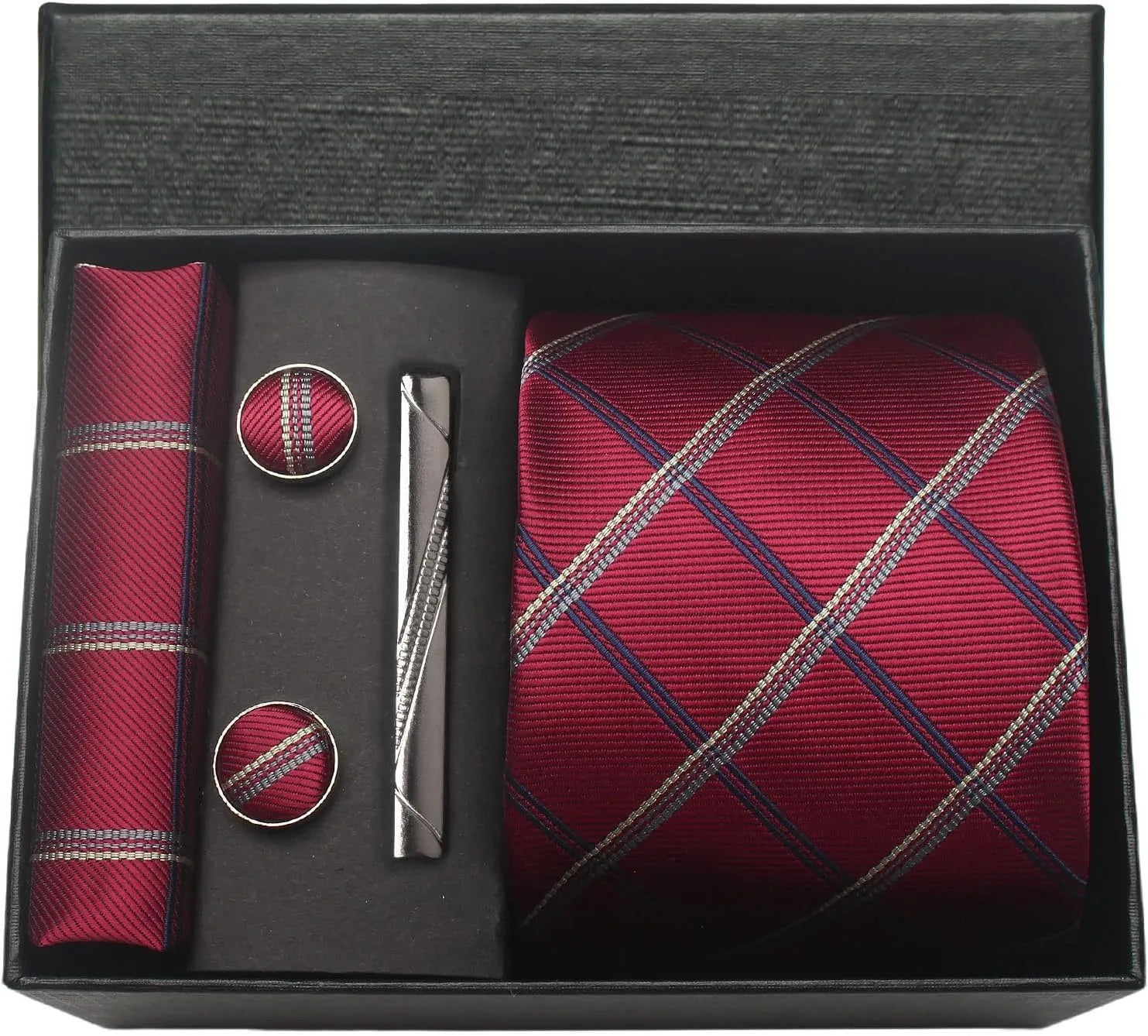 Men's Silk Plaid Tie Set