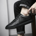 Men's Leather Casual Shoes, Vulcanized Footwear