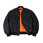 Maden Baseball Collar MA1 Bomber Jacket for Men Classical Orange Lining Double-pocket Coats Thickened Fall and Winter Jacket