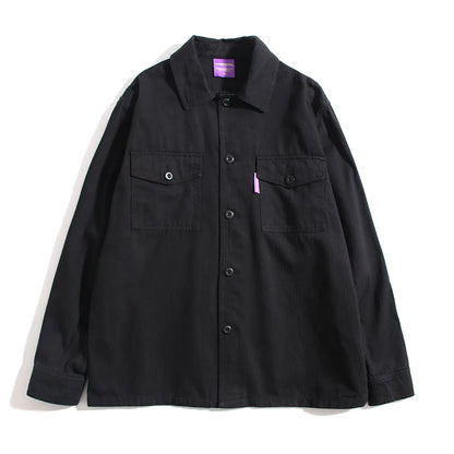 Japanese Streetwear High Quality Long Sleeve Shirt Men Clothing Harajuku Casual Cargo Coat Korean Fashion Trendy Top Male