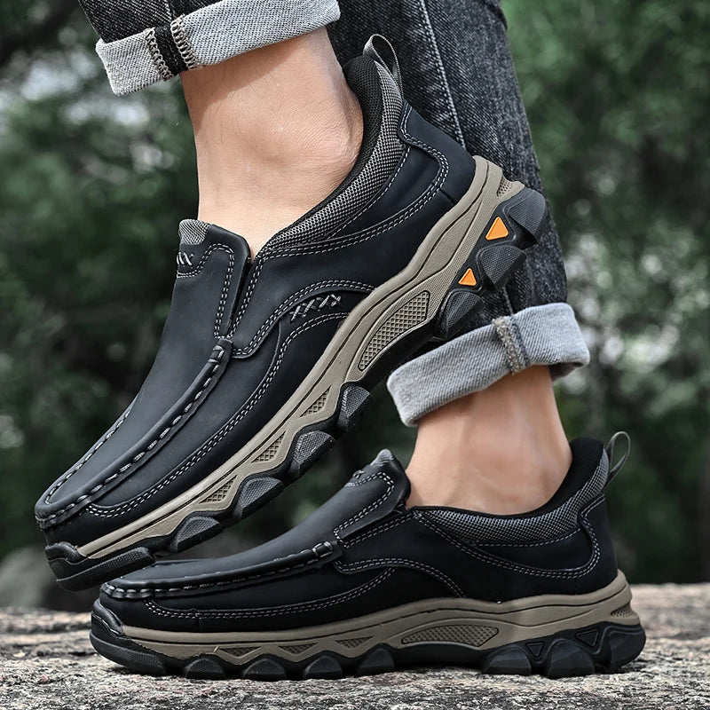 Men's Casual Shoes Cowhide Loafers Slip-On