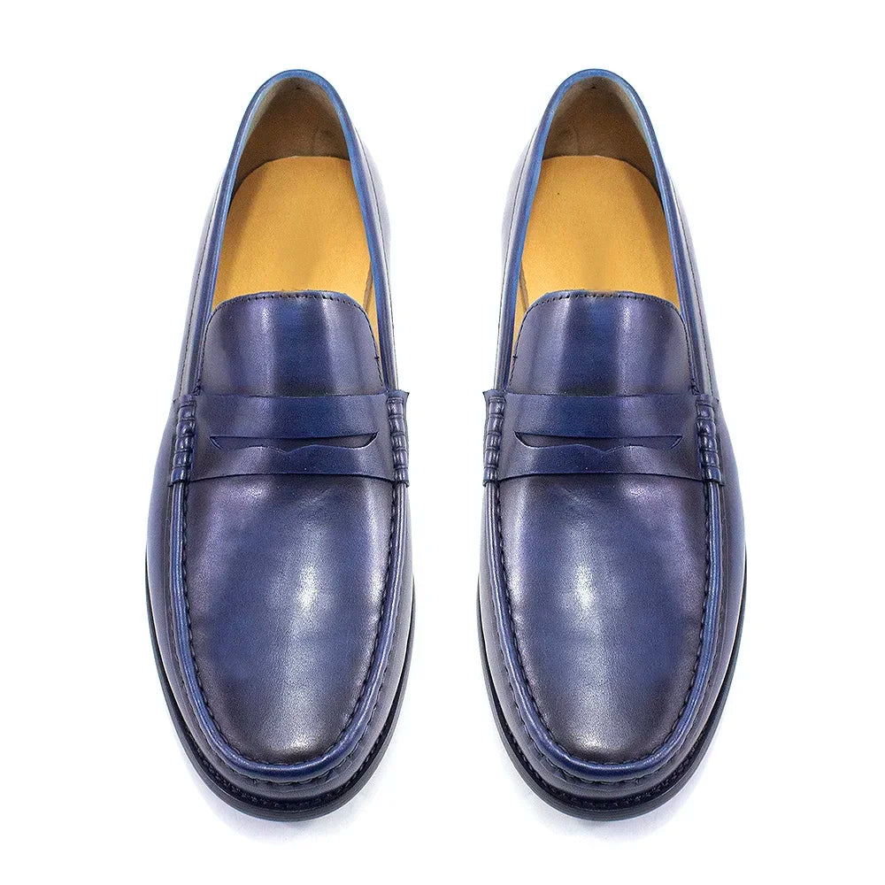 Luxury Genuine Leather Men's Penny Loafers Casual Office Business Dress Shoes Fashion Party Wedding Formal Male Footwear