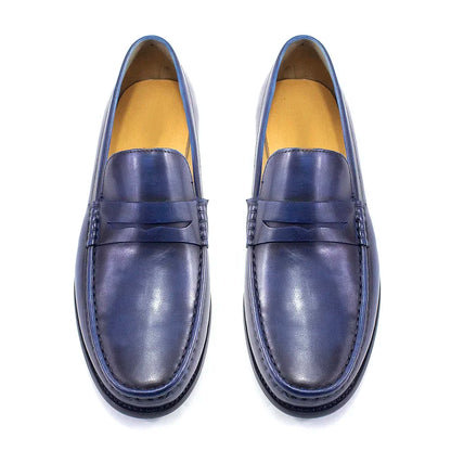 Luxury Genuine Leather Men's Penny Loafers Casual Office Business Dress Shoes Fashion Party Wedding Formal Male Footwear