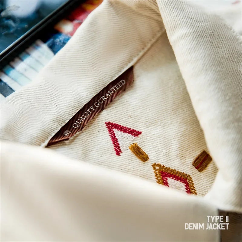 Maden Retro Jeans Jacket Men Amekaji Denim Coat Cotton 100% Slim Fit Outwear Fashion Streetwear Qality Vintage Men’S Clothing