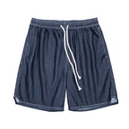 Maden Workwear American Casual Ice Leather Denim Shorts Denim Cool Fit Loose Straight Leg Half Pants Men's Summer