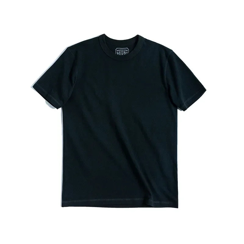 Maden Men's Vintage Heavyweight 300g T-Shirt Solid Color 100% Cotton Crewneck T-shirts White Classic Unisex Short Sleeve Tees