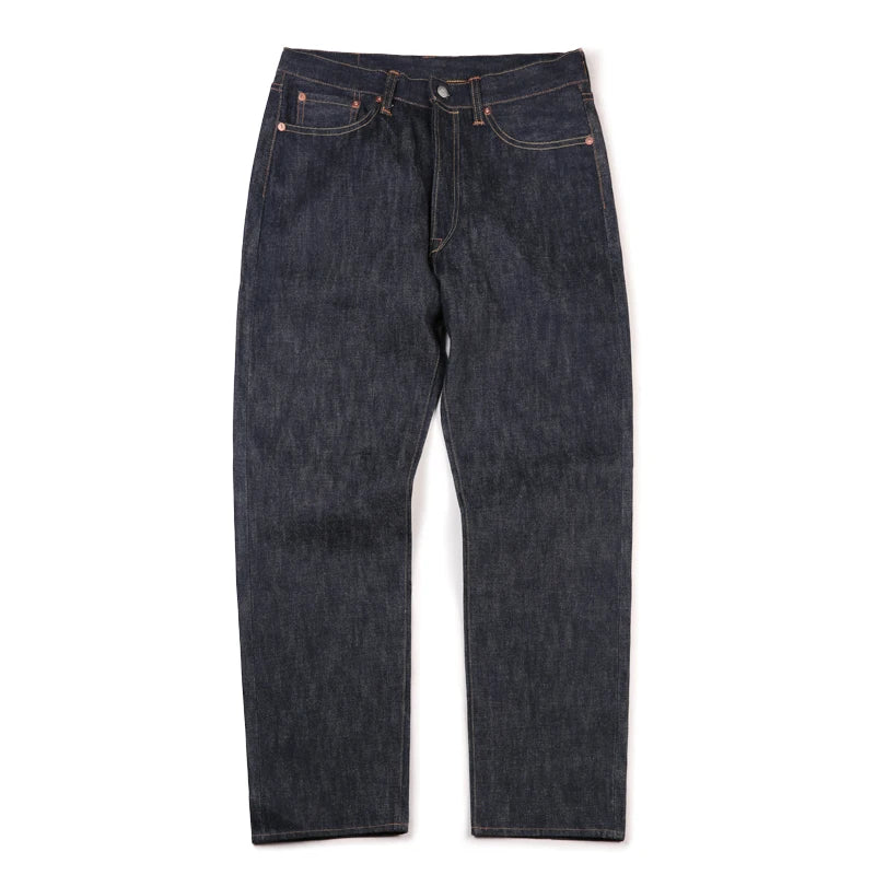 Non Stock 15oz Selvedge Jeans Unwashed Vintage Men's Five-Pocket Denim Pants Indigo