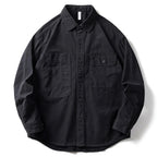 Japanese Streetwear Loose Shirt Men Clothing Spring Autumn Vintage Casual Long Sleeve Harajuku High Quality Cargo Coat Male