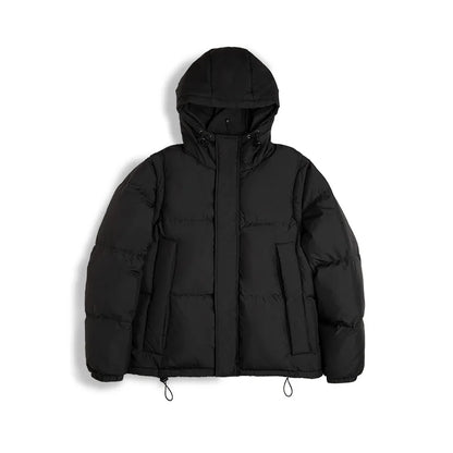 Maden Men's Winter Detachable Sleeves Down Jacket Outdoor Functional Hooded Vest Jacket Warm Thickened Overcoat Versatile Parka
