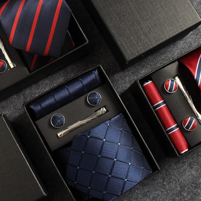 Men's Silk Plaid Tie Set