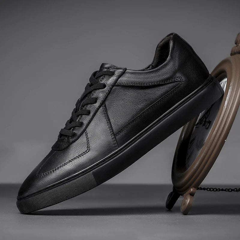 Men's Leather Casual Shoes, Vulcanized Footwear