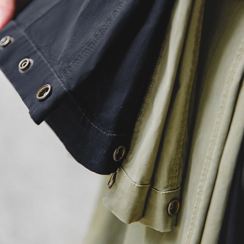 Maden Men's Vintage Military Green Cargo Pants Zipper Fly Loose Fit Pants Straight Leg Casual Pockets Spring and Fall Trousers