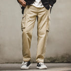 Maden American Vintage Khaki Mountain Pants Washed Mid Waist Straight Leg Casual Pants Men's Trendy Long