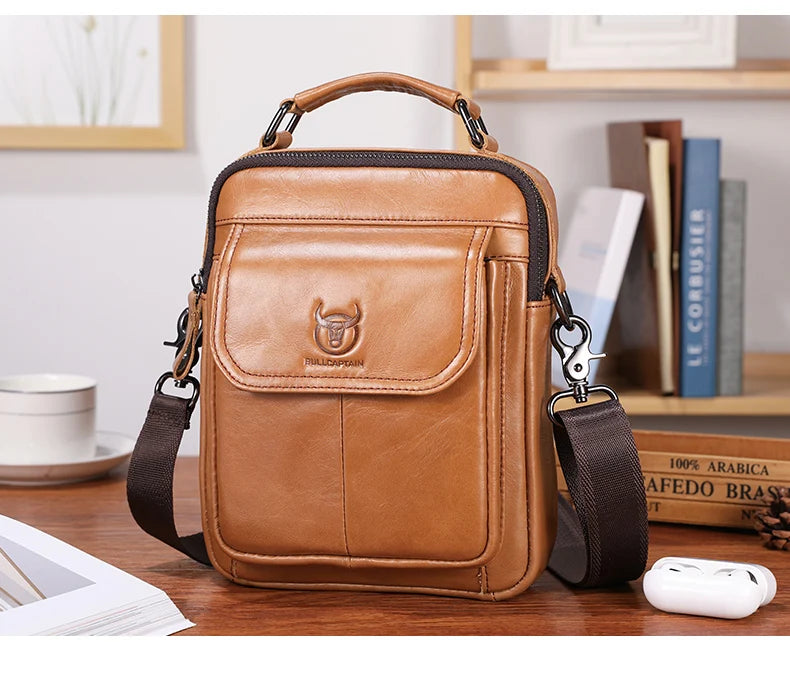 7.9 inch genuine leather shoulder bag