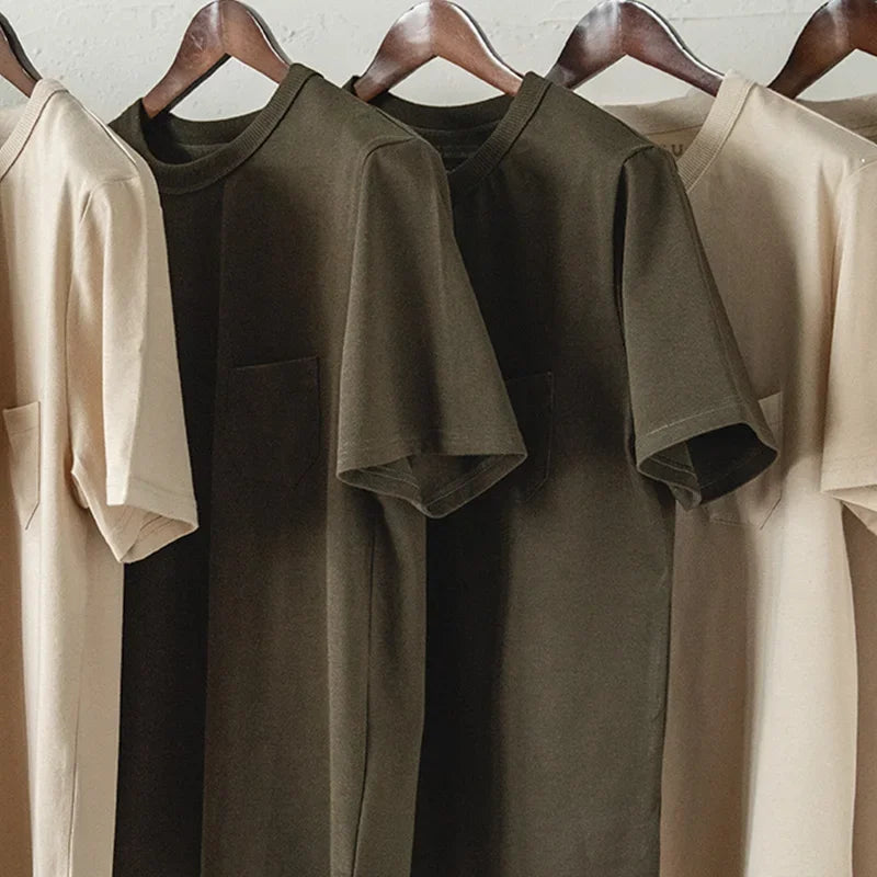 Maden 2023 Vintage Fashion Summer T Shirts for Men Crewneck Heavyweight Cotton Short Sleeve Tee Amekaji Tactical Tops