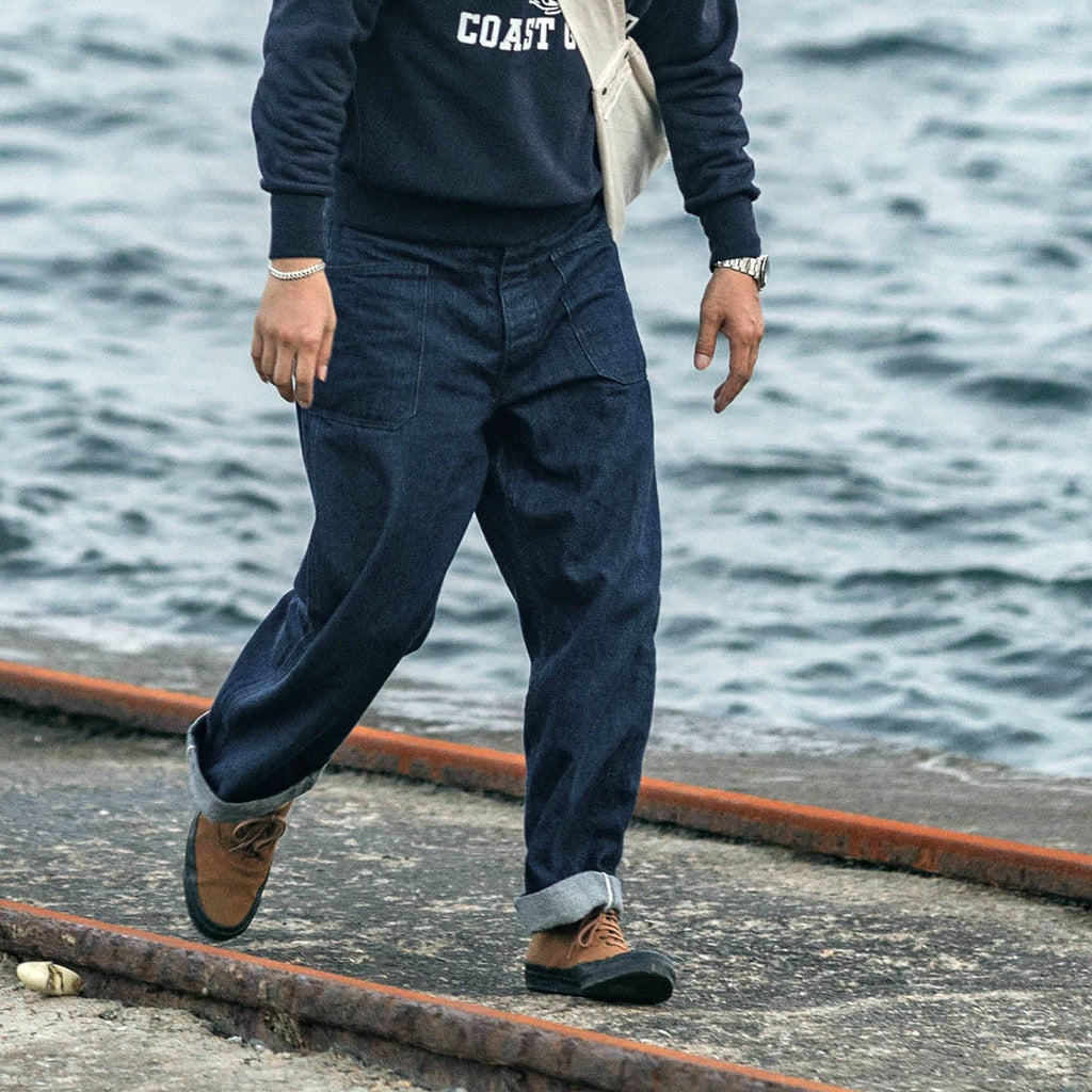 Bronson Naval 1917 1st Fatigue Dungaree Trousers 10.5oz Selvage Denim Jean Deck Pant