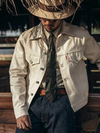 White Selvedge Denim Trucker Jacket