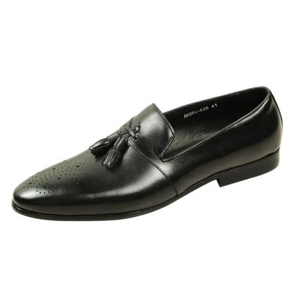 Men's Luxury Black Classic Fashion Loafers Shoes Brogue Special Design Low Heel Formal Wedding Dress Bussiness Walking Sapato