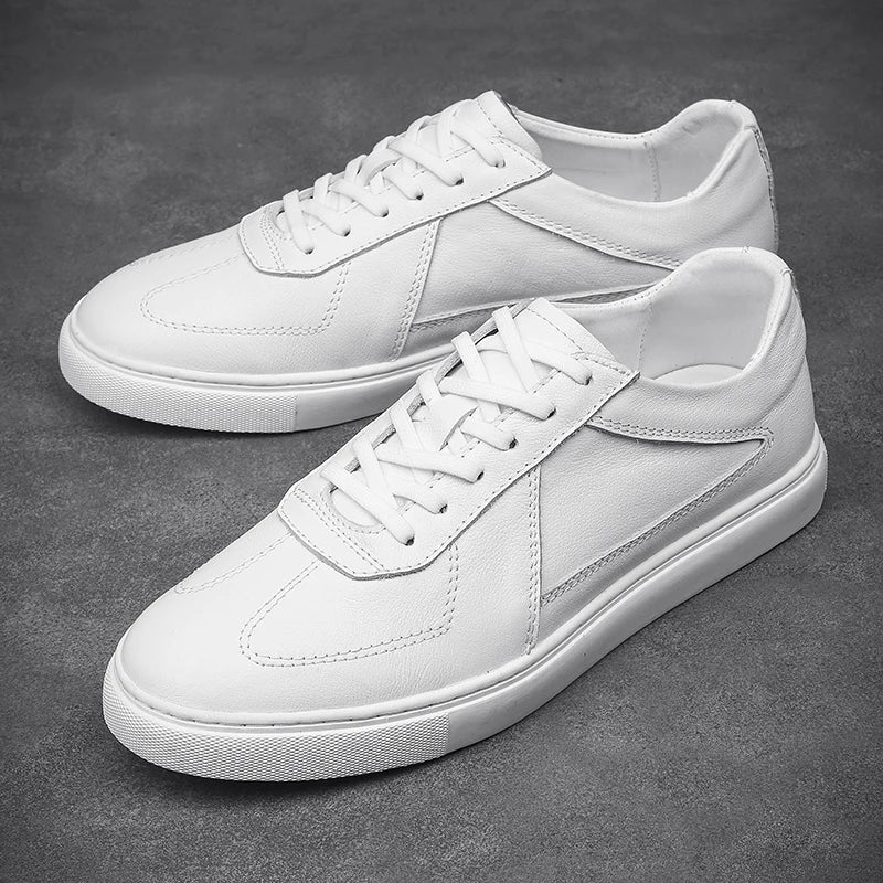 Men's Leather Casual Shoes, Vulcanized Footwear